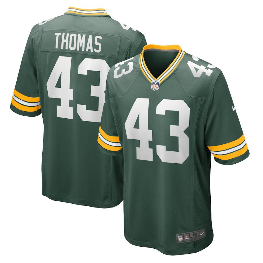 Men Green Bay Packers #43 Kiondre Thomas Nike Green Game Player NFL Jersey